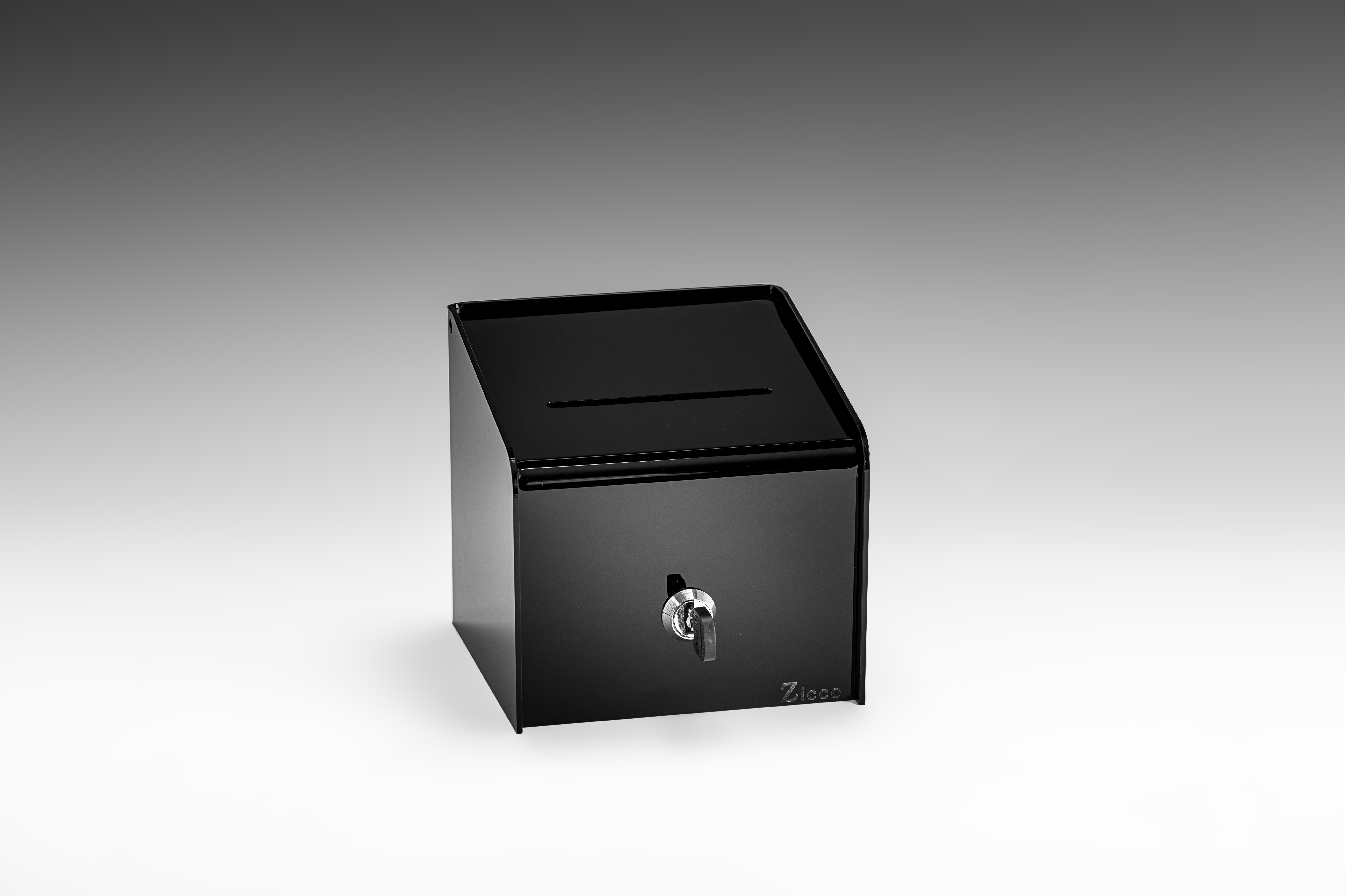 a24kページ‼️ブラック3段BOX ZCP 396-3 AKRİLİK BAHŞİŞ KUTUSU SİYAH 15,5*15,5*H 15 CM